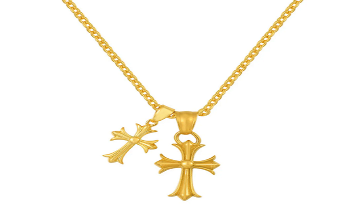 Double-Cross Charm Necklace